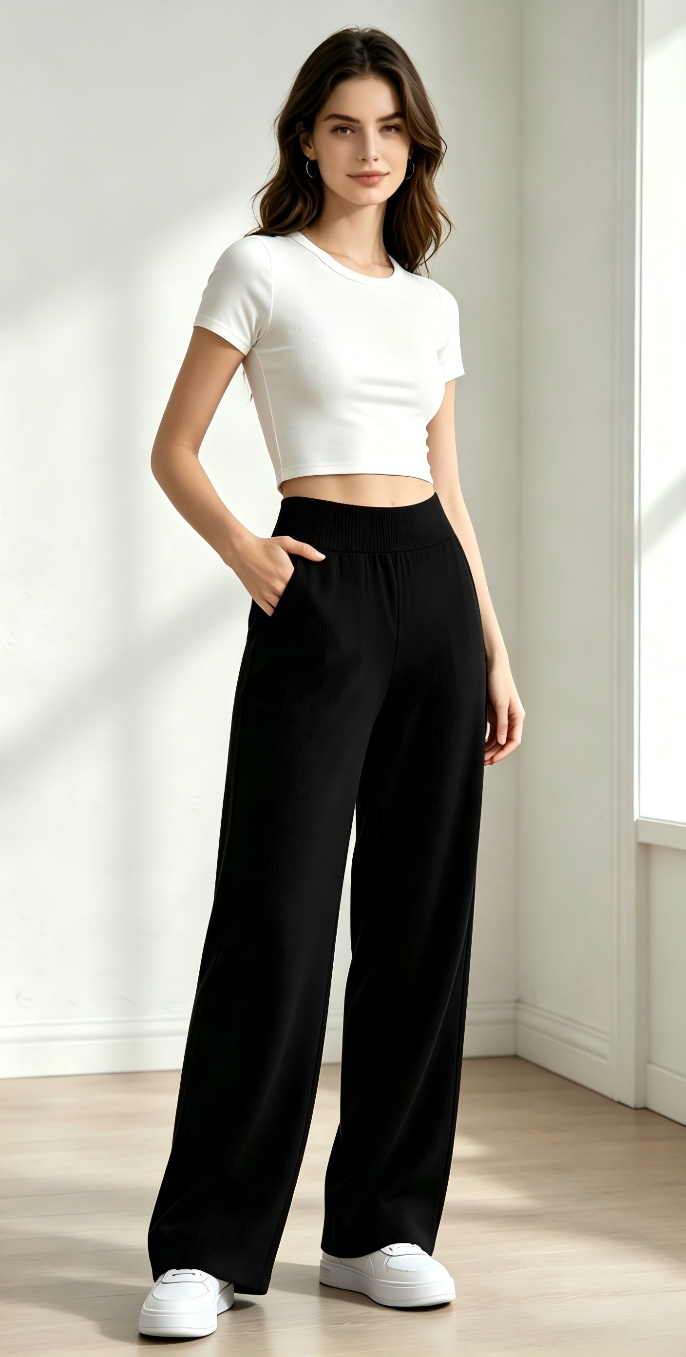 High Waisted Pockets Wide Leg Yoga Pants