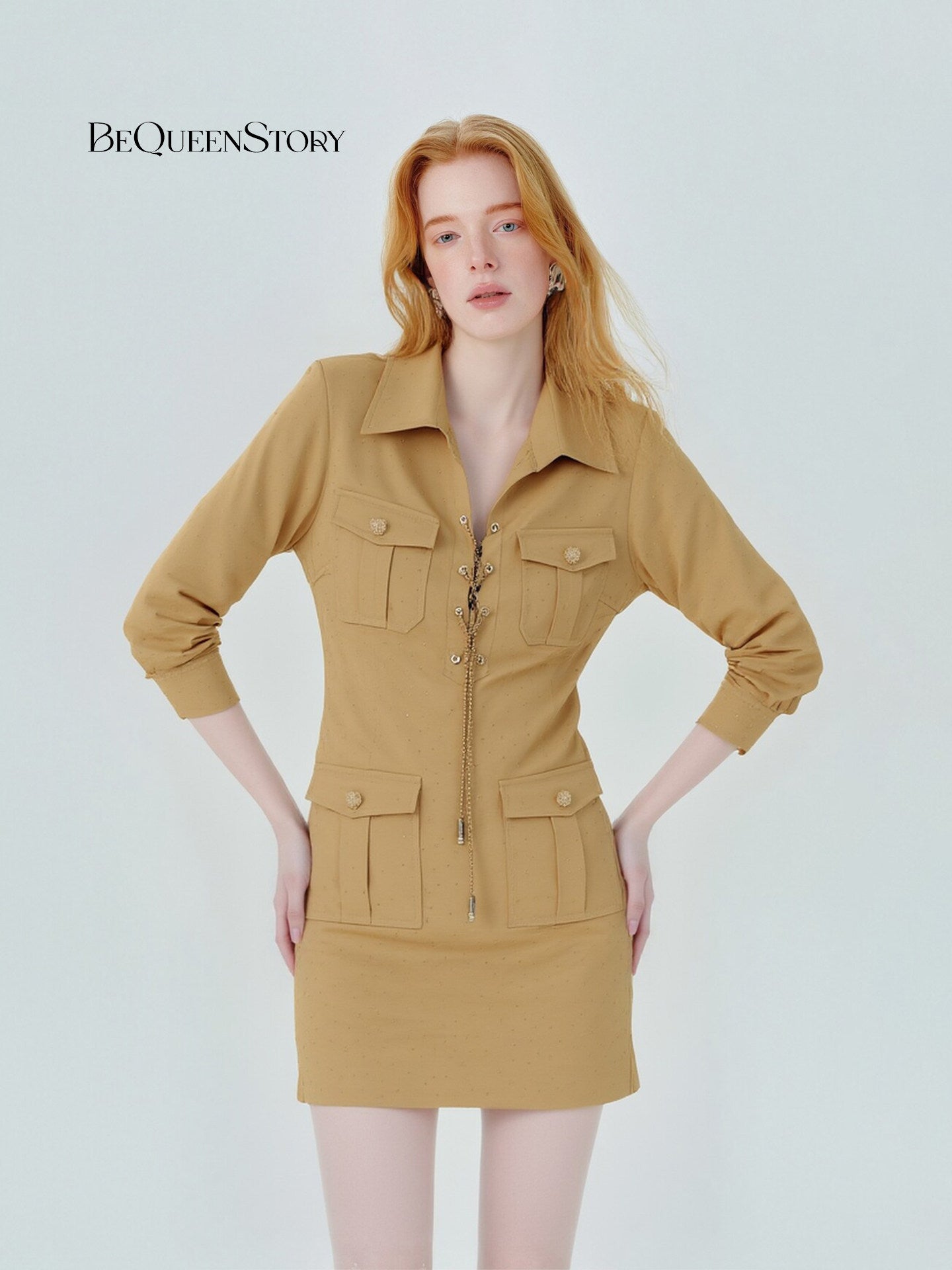 Utility Lace Up Mini Dress
