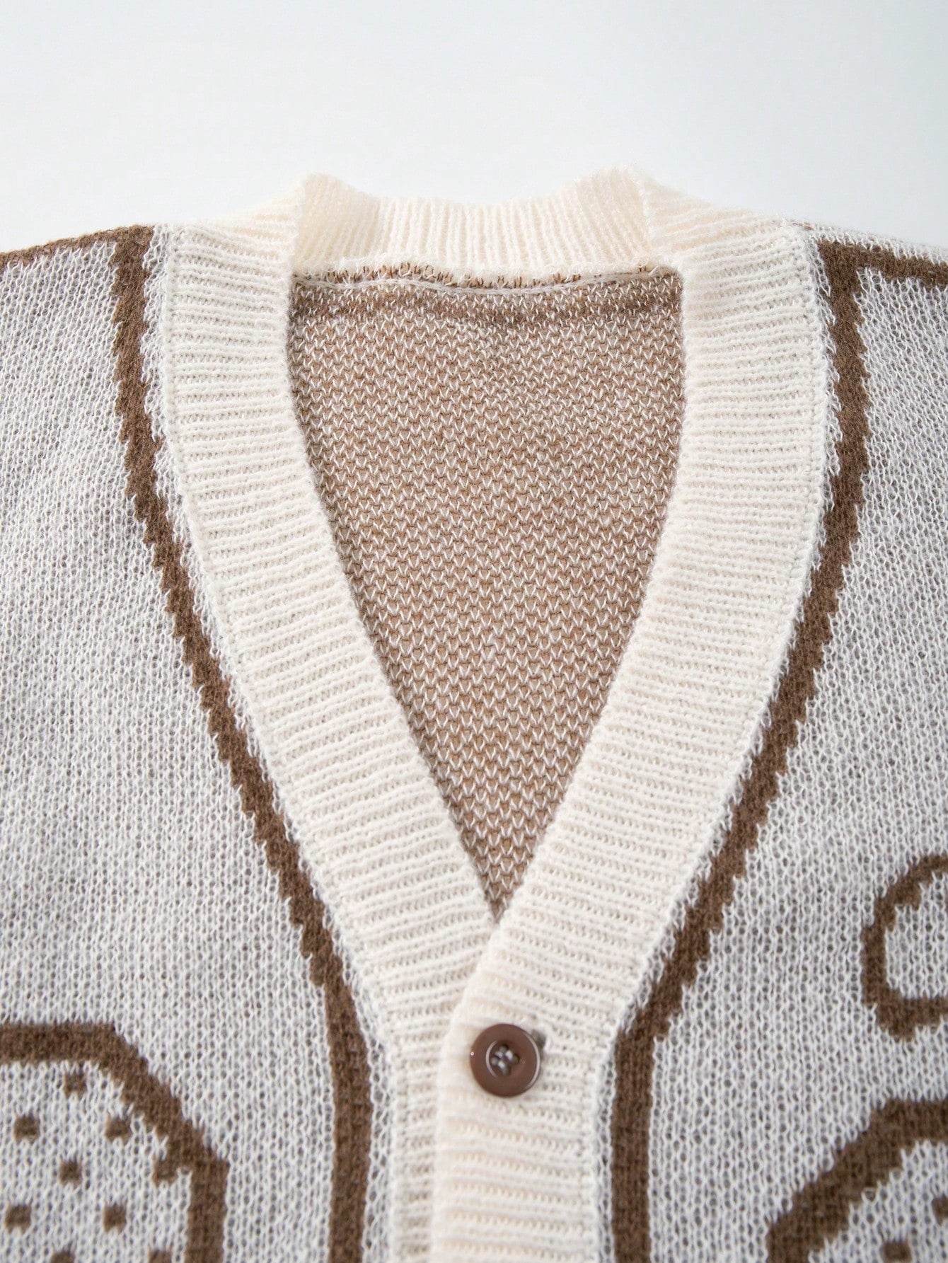 Oversized Graphic Varsity Knit Cardigan