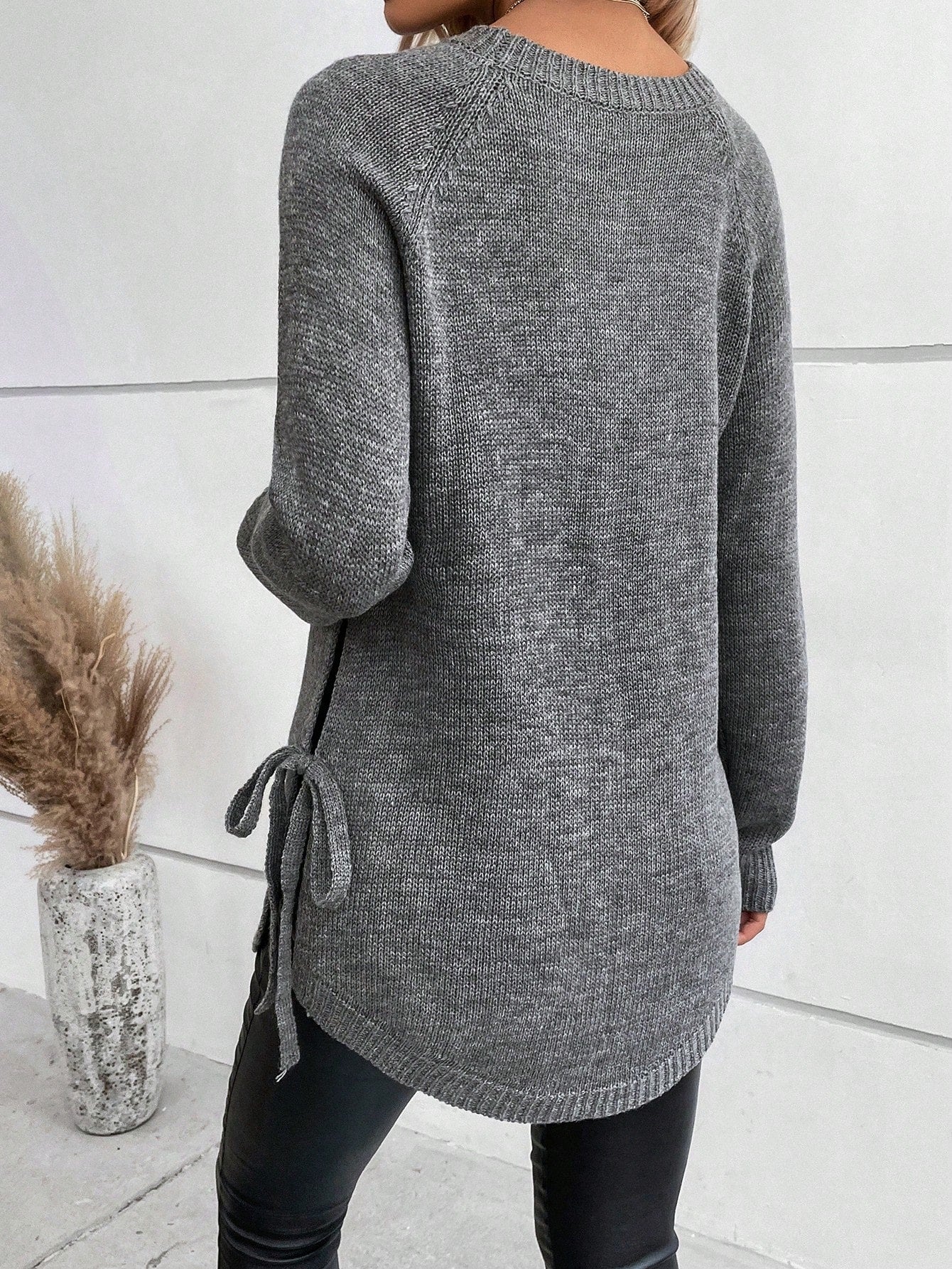 Cozy Side Tie Knit Sweater