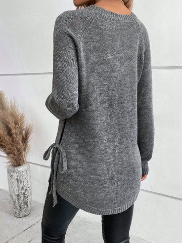 Cozy Side Tie Knit Sweater