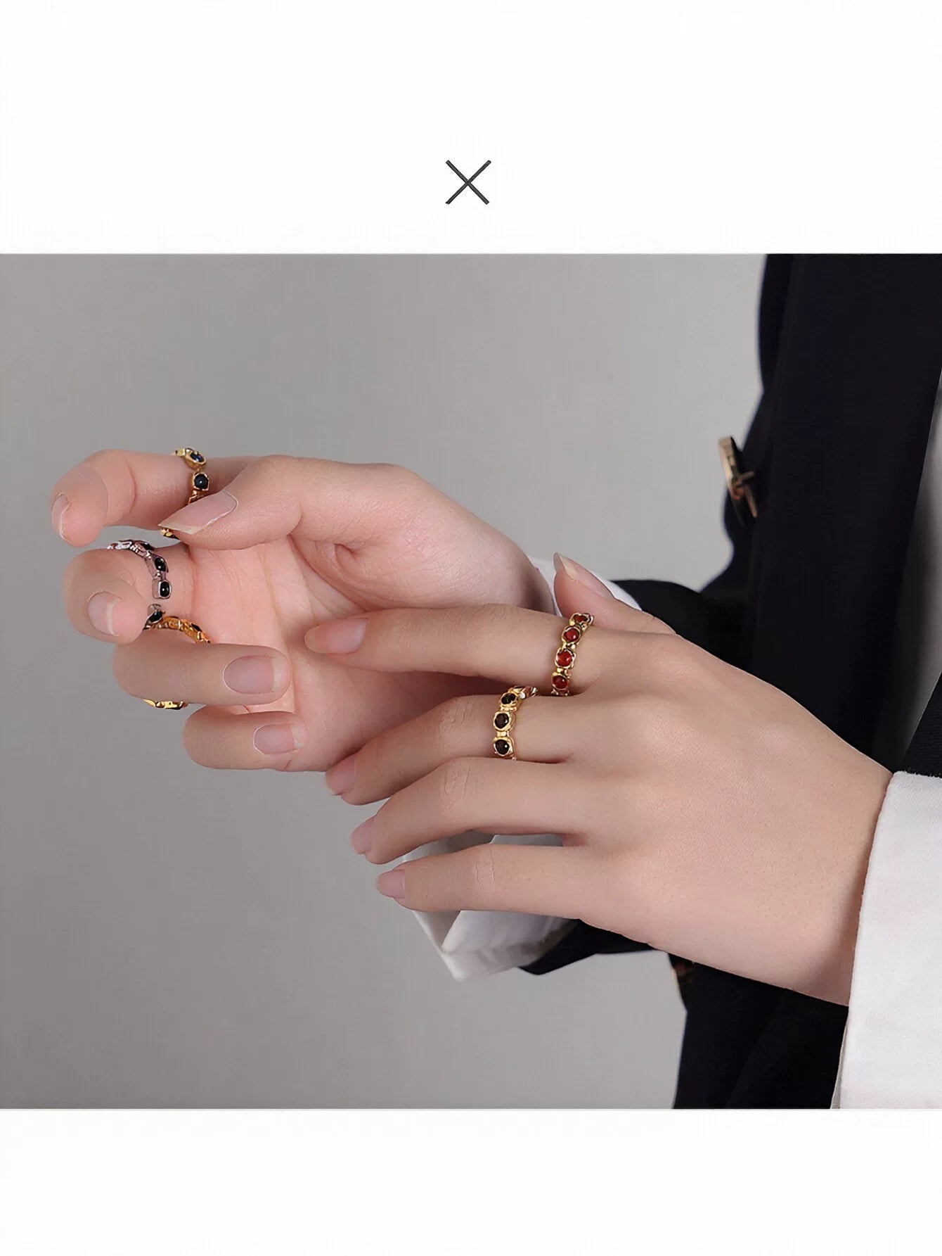 Textured Gold Beaded Adjustable Ring