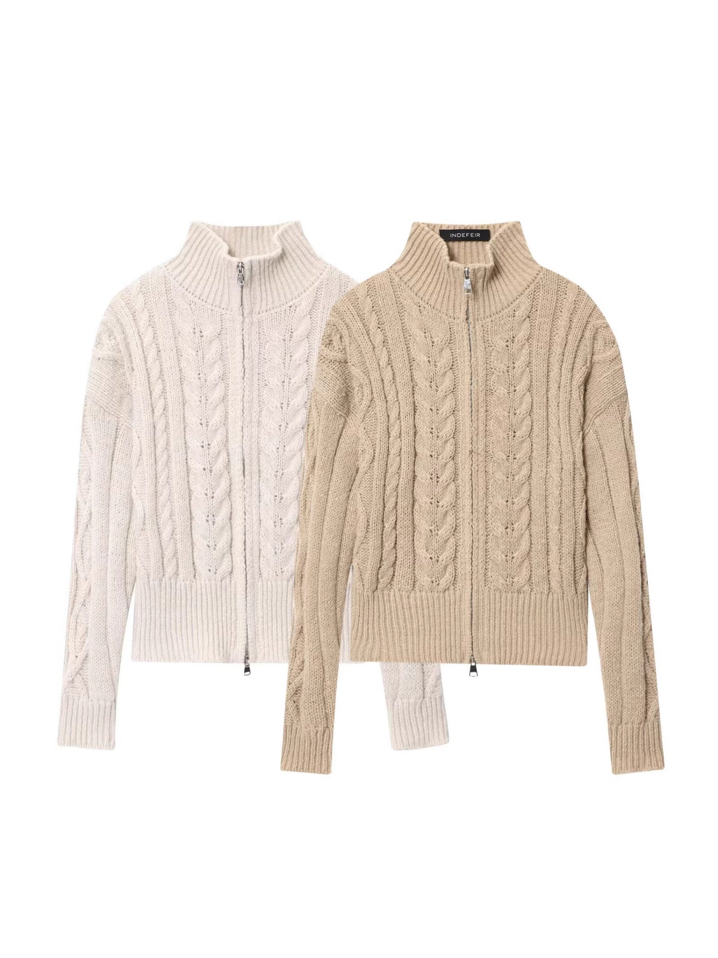 Cozy Cable Knit Zip Cardigan