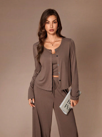Cozy Button Up Lounge Set