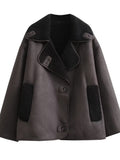 Oversized Faux Shearling Trim Coat