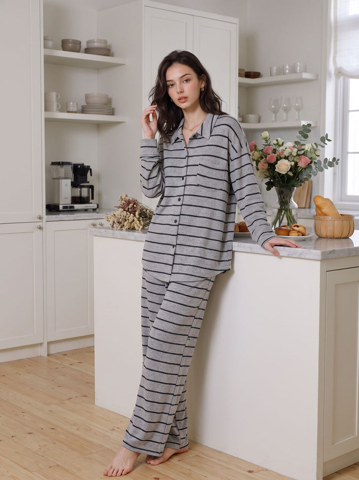 Soft Striped Oversized Pajama Set