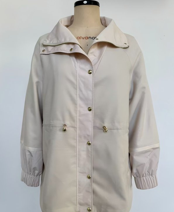Shimmer Drawstring Waist Utility Jacket