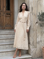 Elegant Floral Lace Long Sleeve Dress