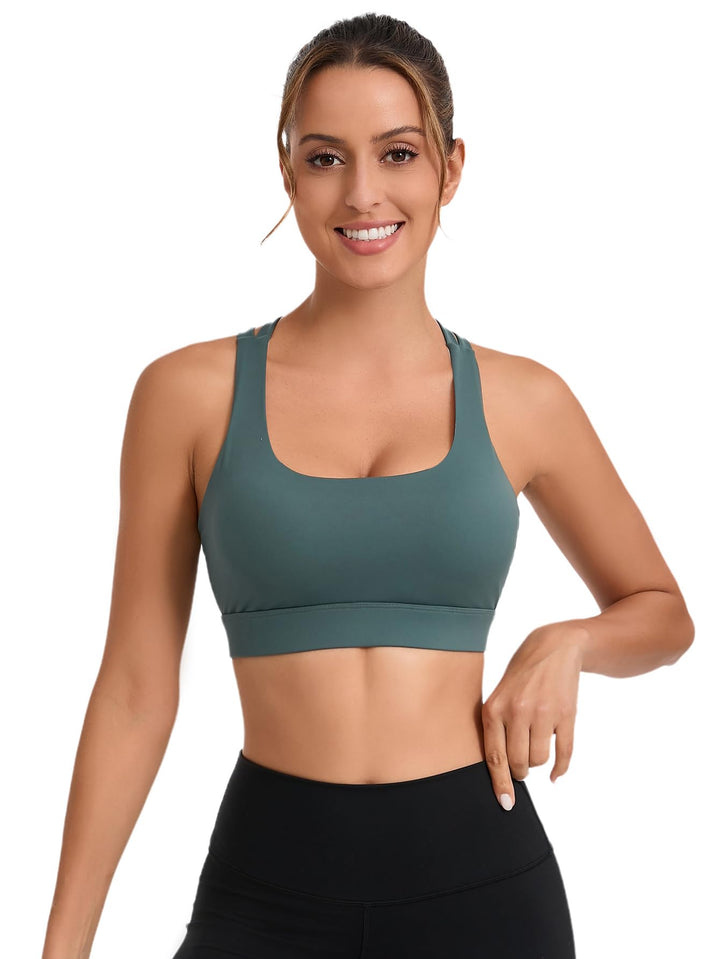 Criss Cross Strappy Yoga Sports Bra