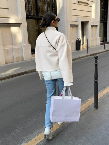 Minimalist Chic Cropped Wool Coat