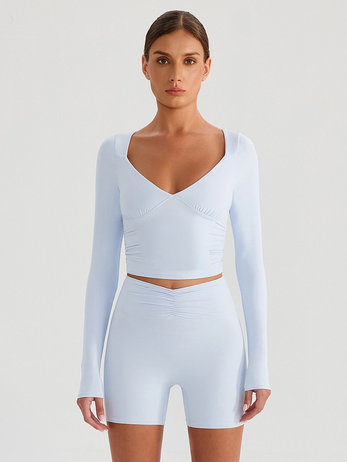Sculpting Sweetheart Neckline Workout Short Set