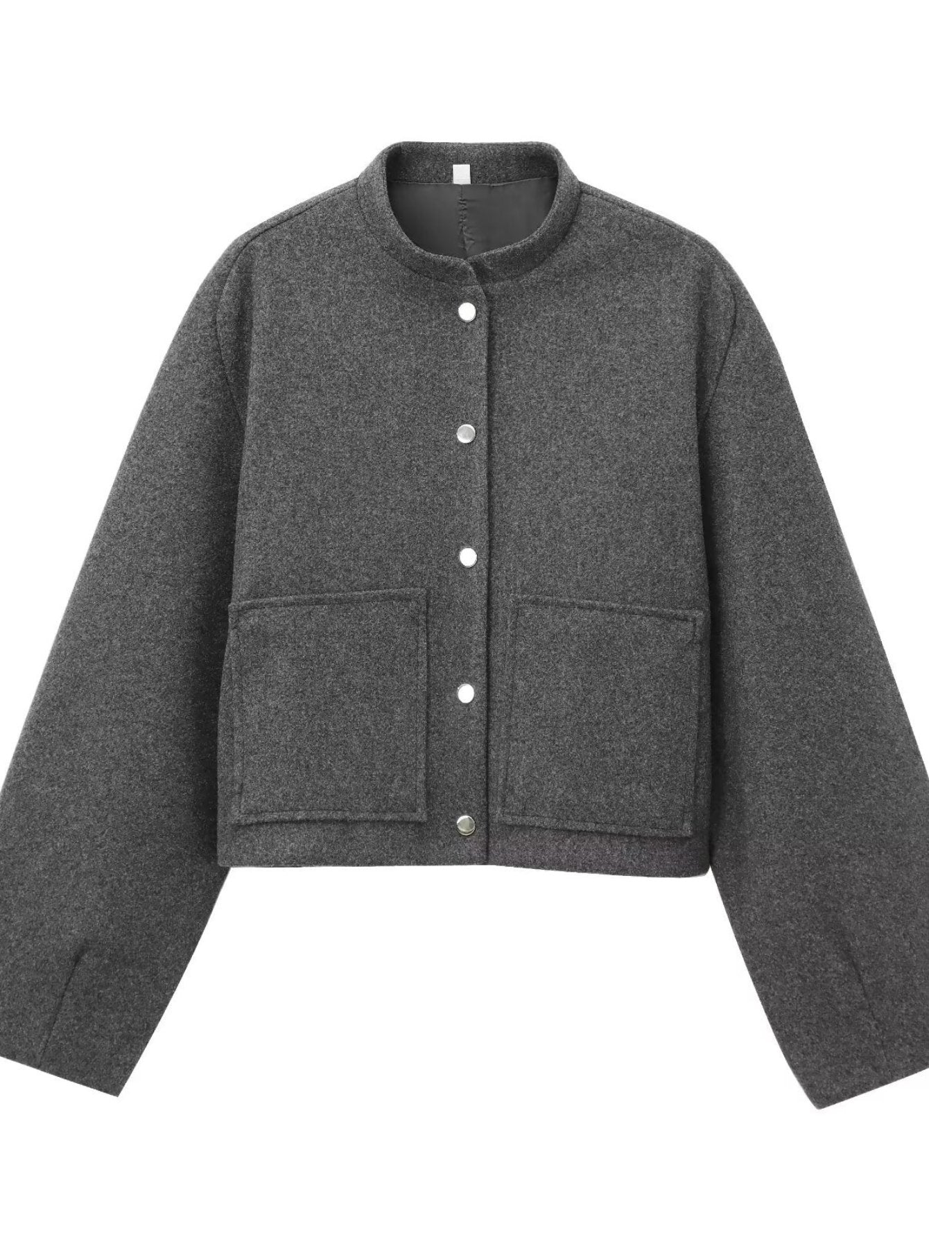 Cozy Wool Blend Snap Button Jacket