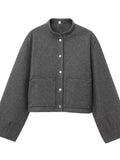 Cozy Wool Blend Snap Button Jacket