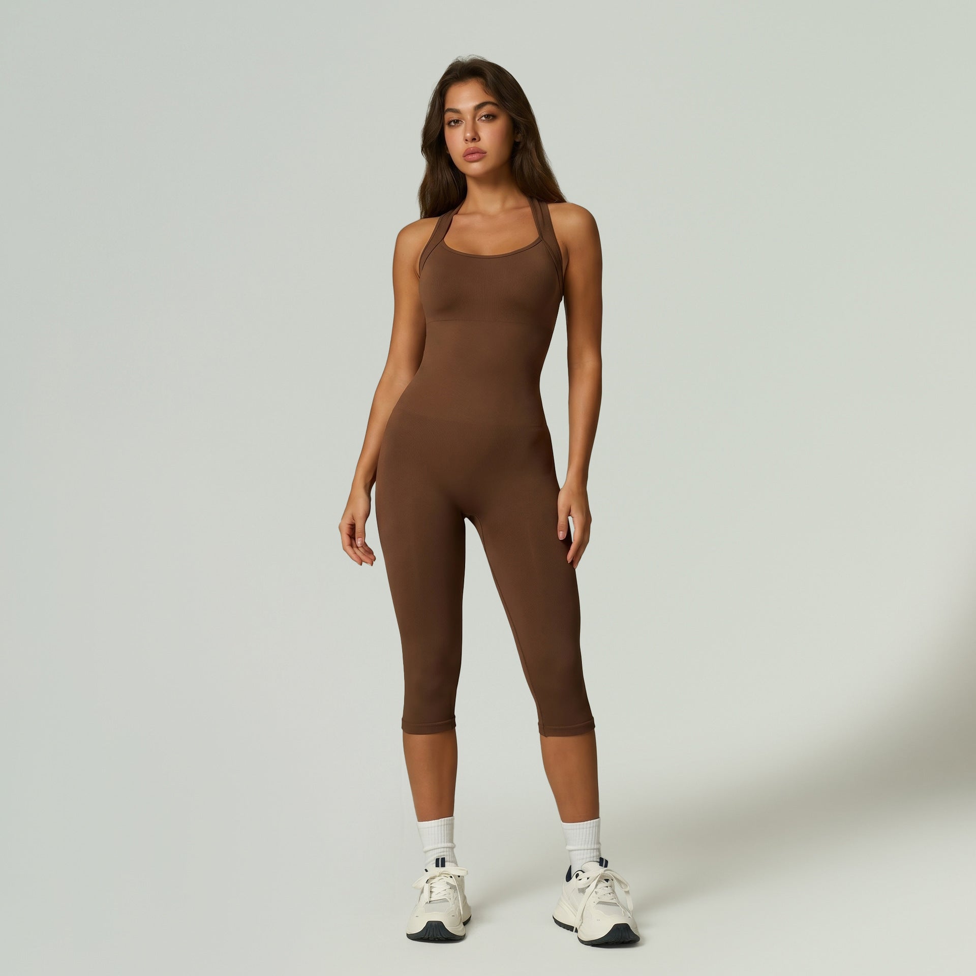 Seamless Sculpting Ribbed Workout Jumpsuit