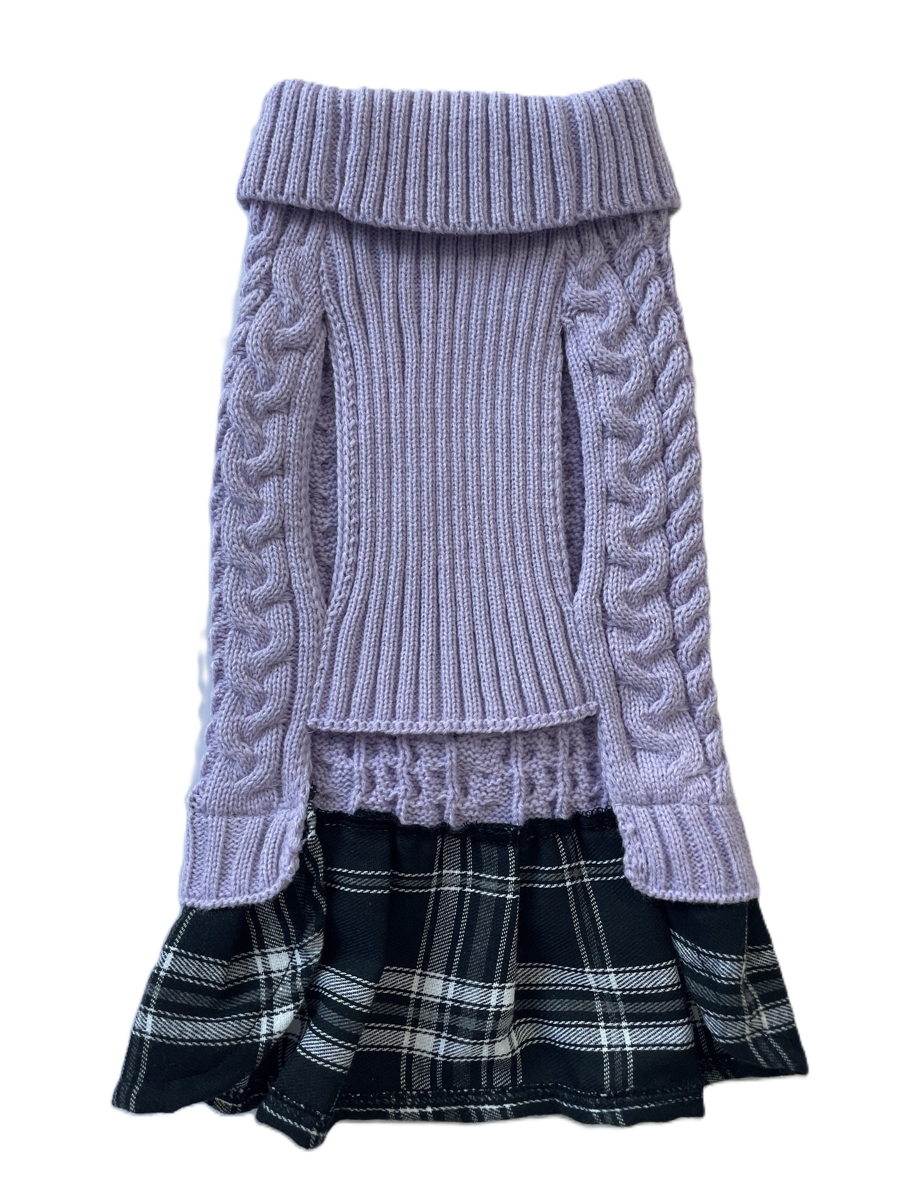 Cozy Cable Knit Dog Sweater Dress