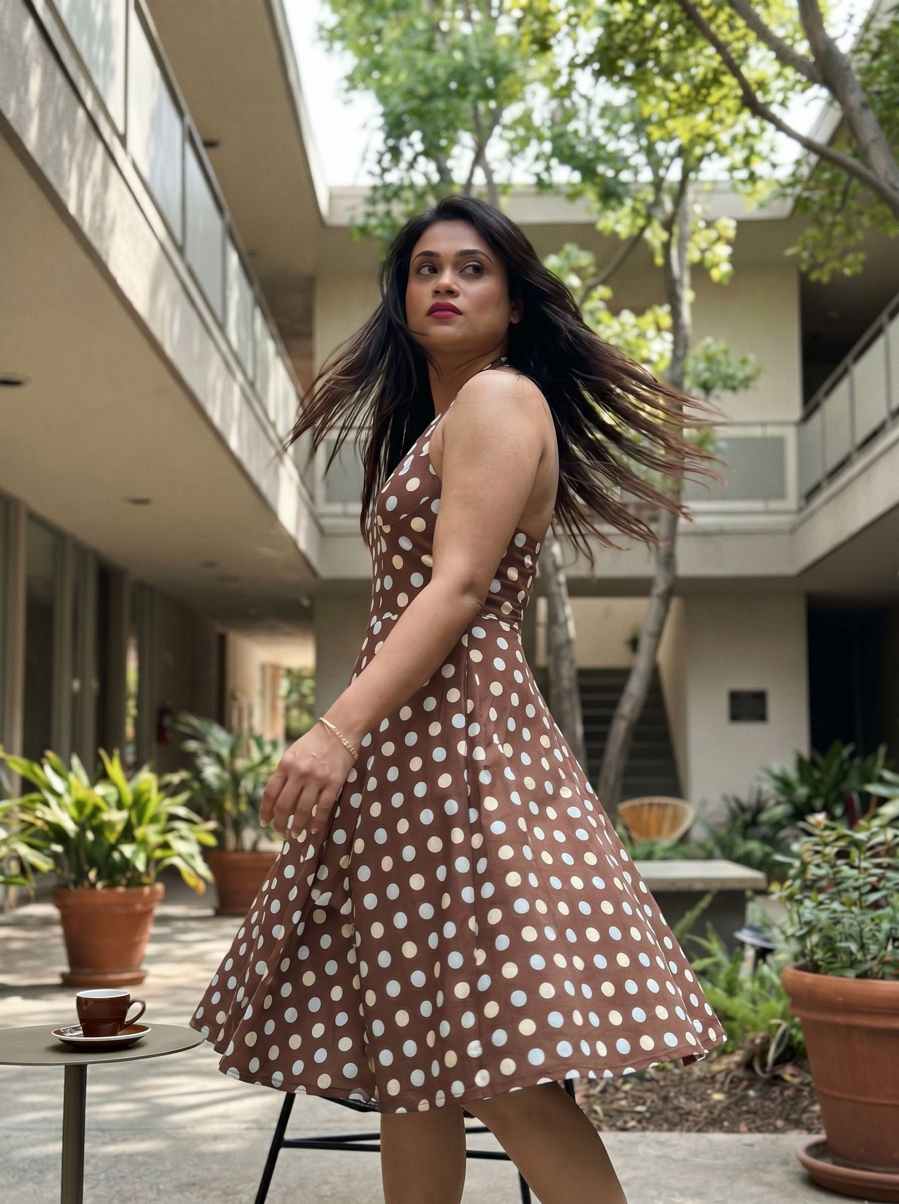 Shilpi Tripathi's Polka Dot Print Midi Dress