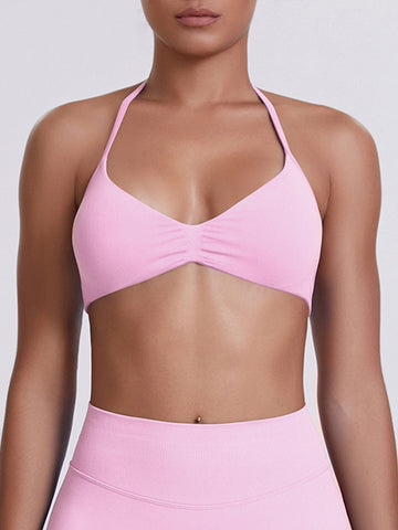 Seamless Halter Neck Sports Bra