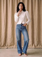 Puff Sleeve Fitted Button Down Shirt