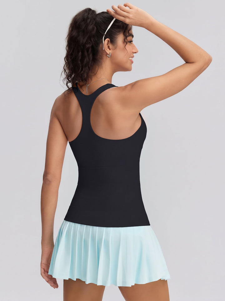 Ribbed Racerback Built In Bra Tank