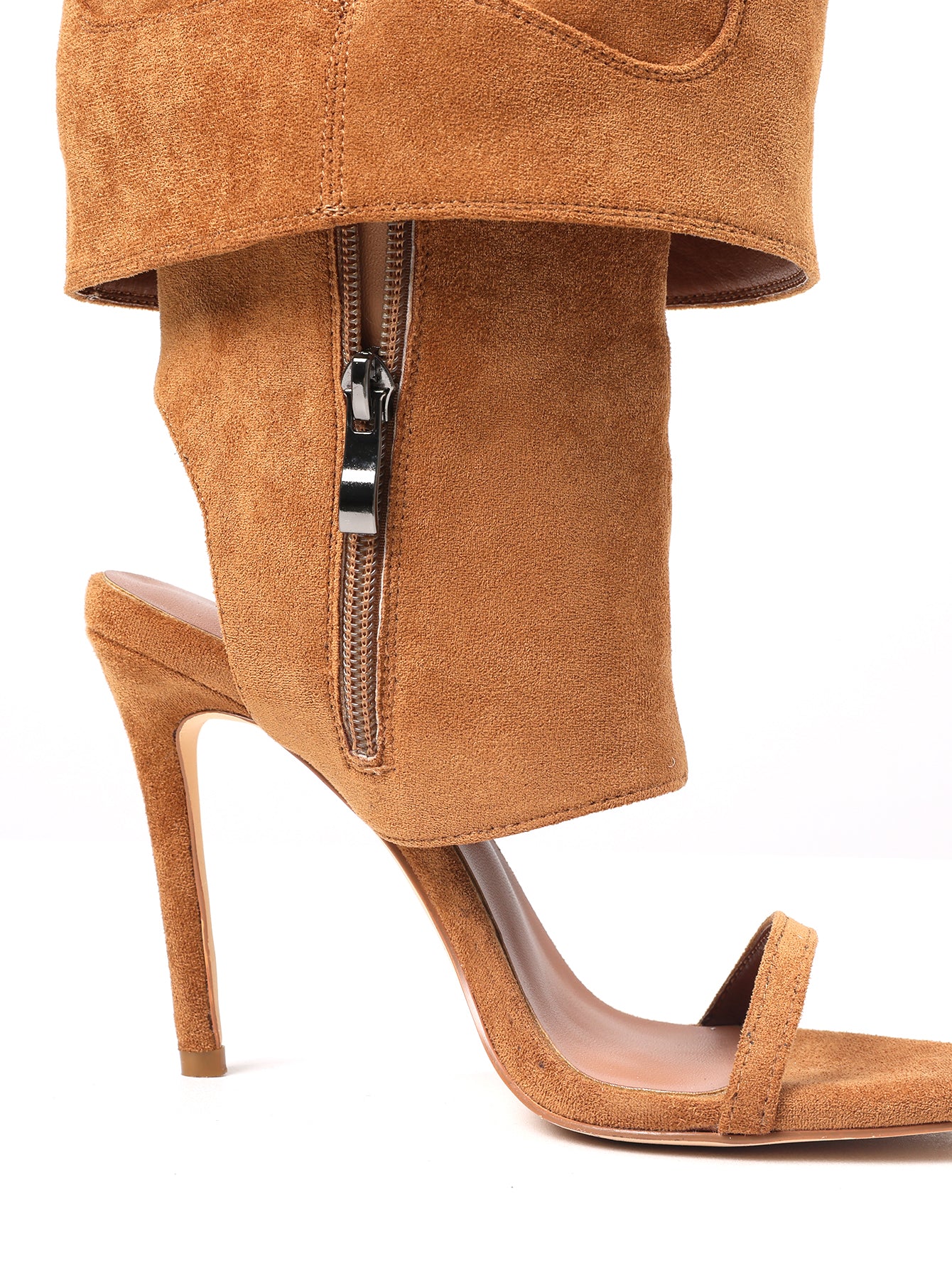 Embroidered Suede Stiletto Western Boots