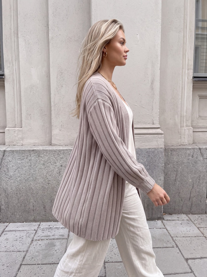 Oversized Ribbed Knit Cardigan Sweater