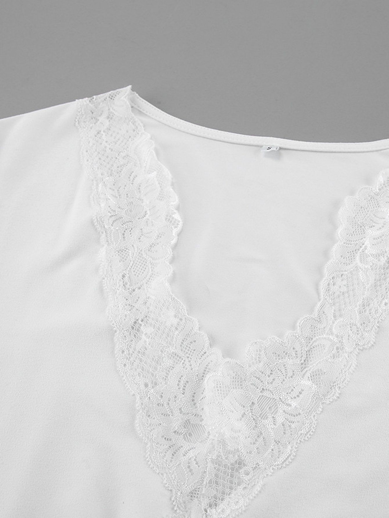 Lace Trimmed Ruched Maxi Dress