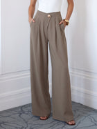High Waisted Pleated Wide Leg Pants