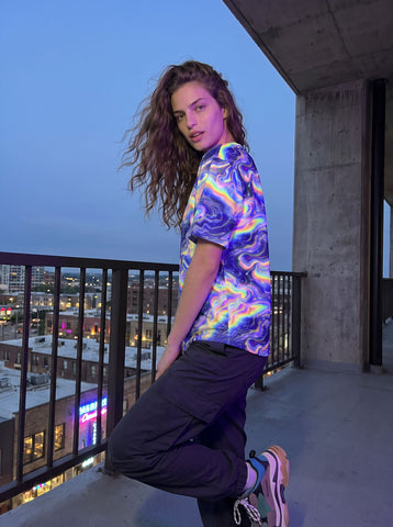 Forty Fun's Galaxy Swirl Print T-Shirts