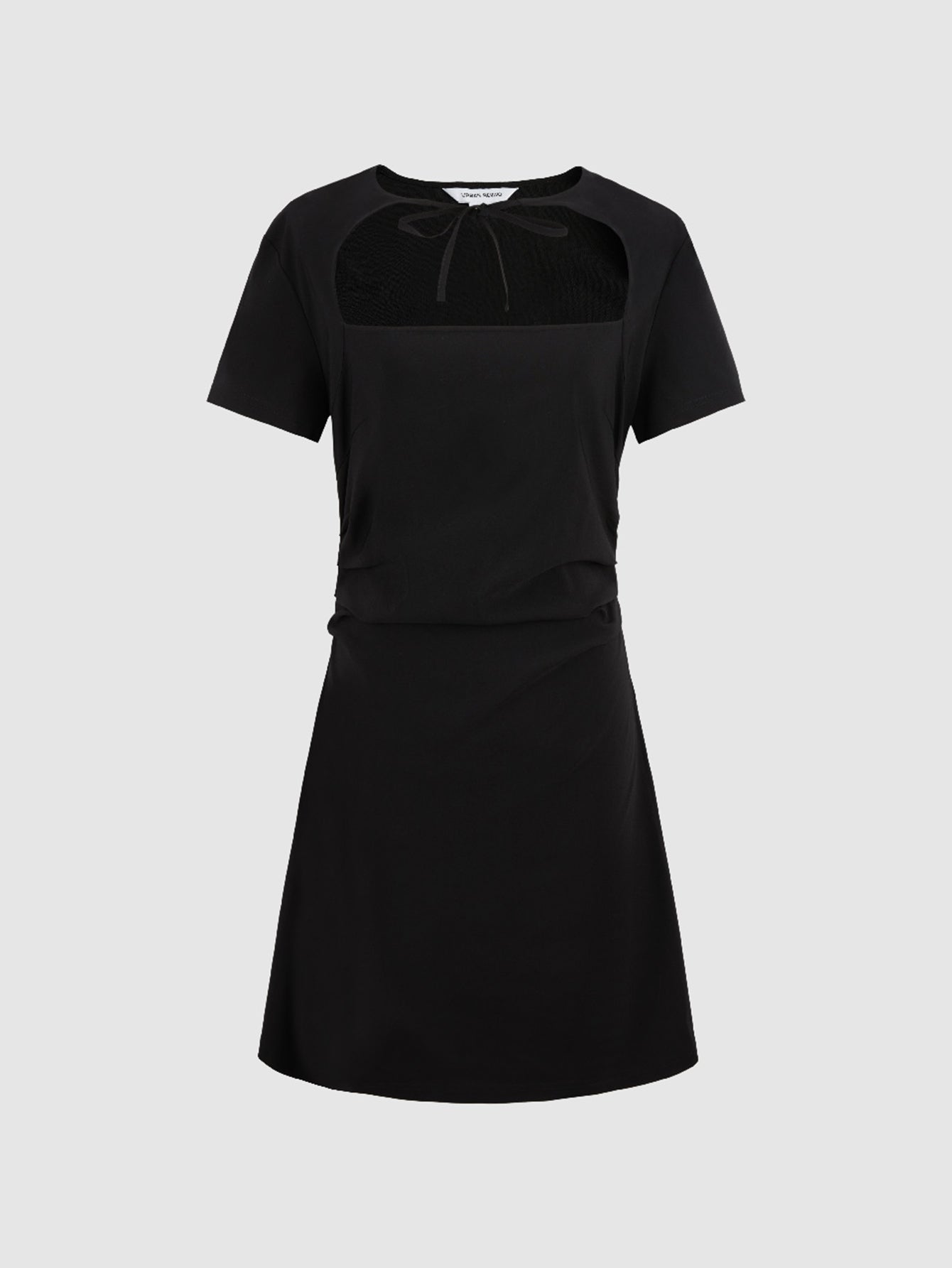 Urban Revivo Standard Sleeve Off-Shoulder Skater Dresses-Black