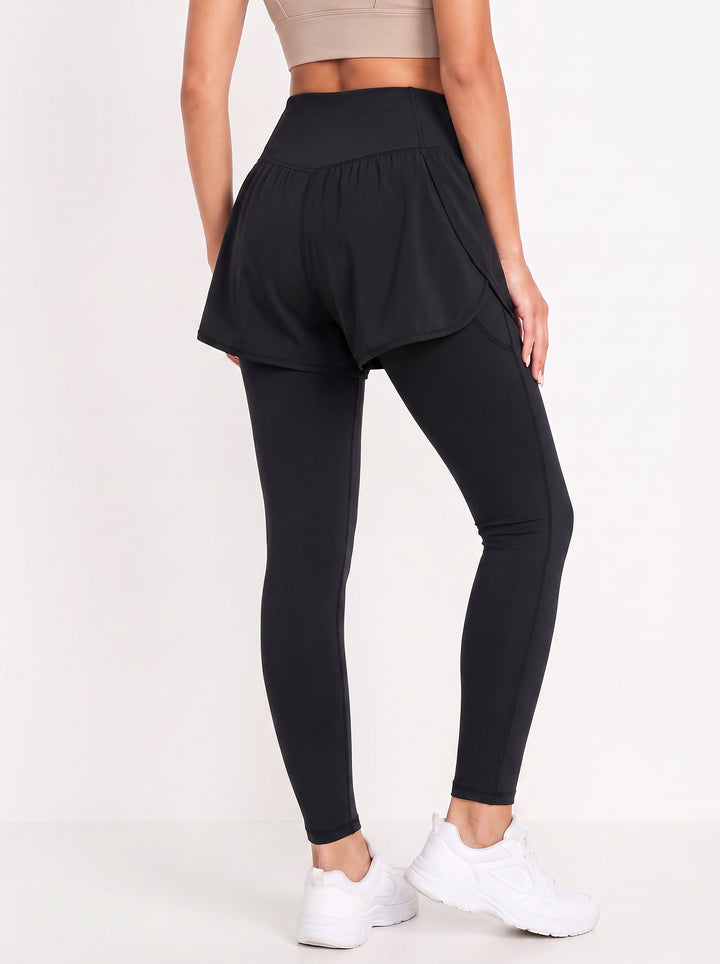High Waisted Pocketed Skirted Leggings