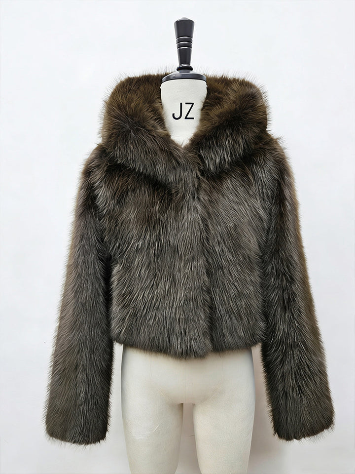 Fluffy Pink Faux Fur Coat
