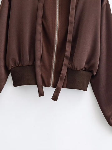 Cropped Zip Up Hoodie