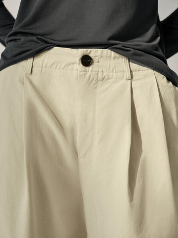 Urban Revivo Wide Leg Pants-Light Khaki