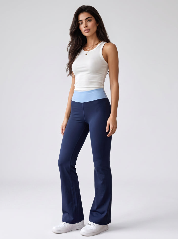 High Waisted Foldover Flare Yoga Pants