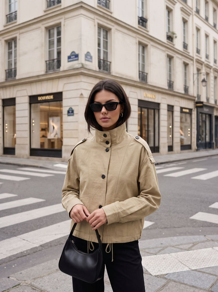 Utility Stand Collar Drawstring Jacket