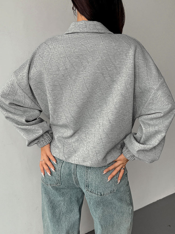 Textured Zip Up Casual Jacket