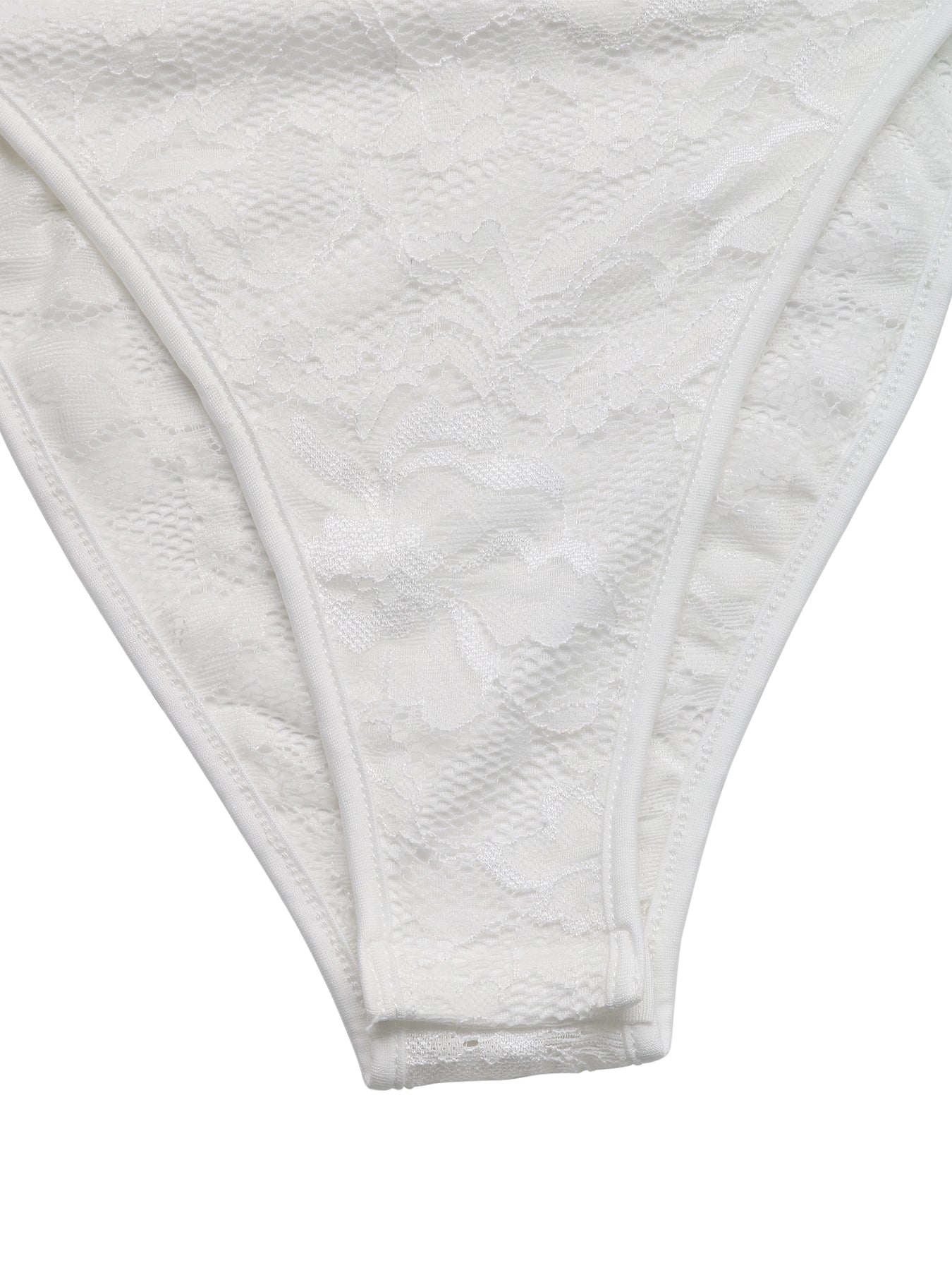 Ruffle Trim Bow-Front Lace Sweet Casual Bodysuit