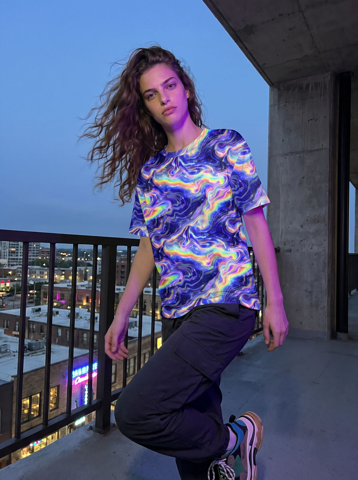Forty Fun's Galaxy Swirl Print T-Shirts