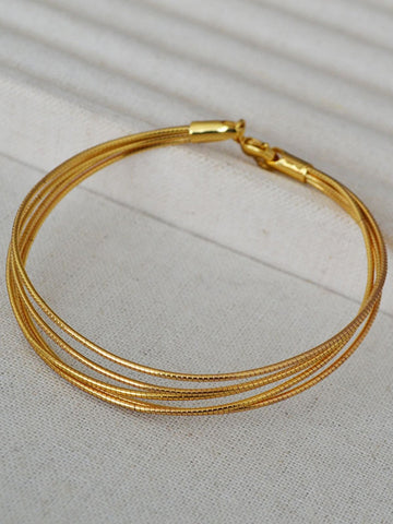 Minimalist Layered Gold Snake Chain Bracelet