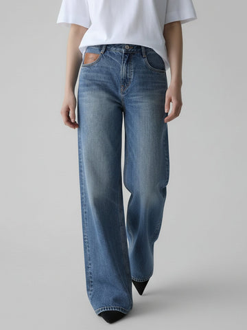 Relaxed Cotton Straight Jeans