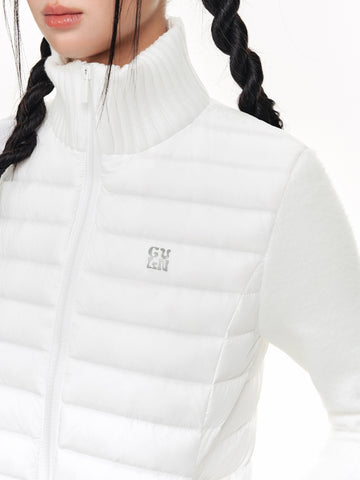 Slim Fit Quilted Knit Puffer Jacket