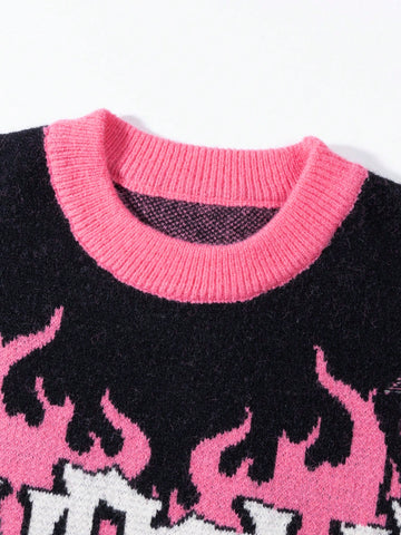 Distressed Graphic Grunge Oversized Sweater