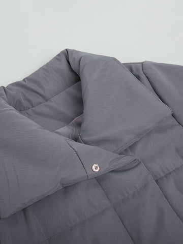 Elegant Belted Long Puffer Coat