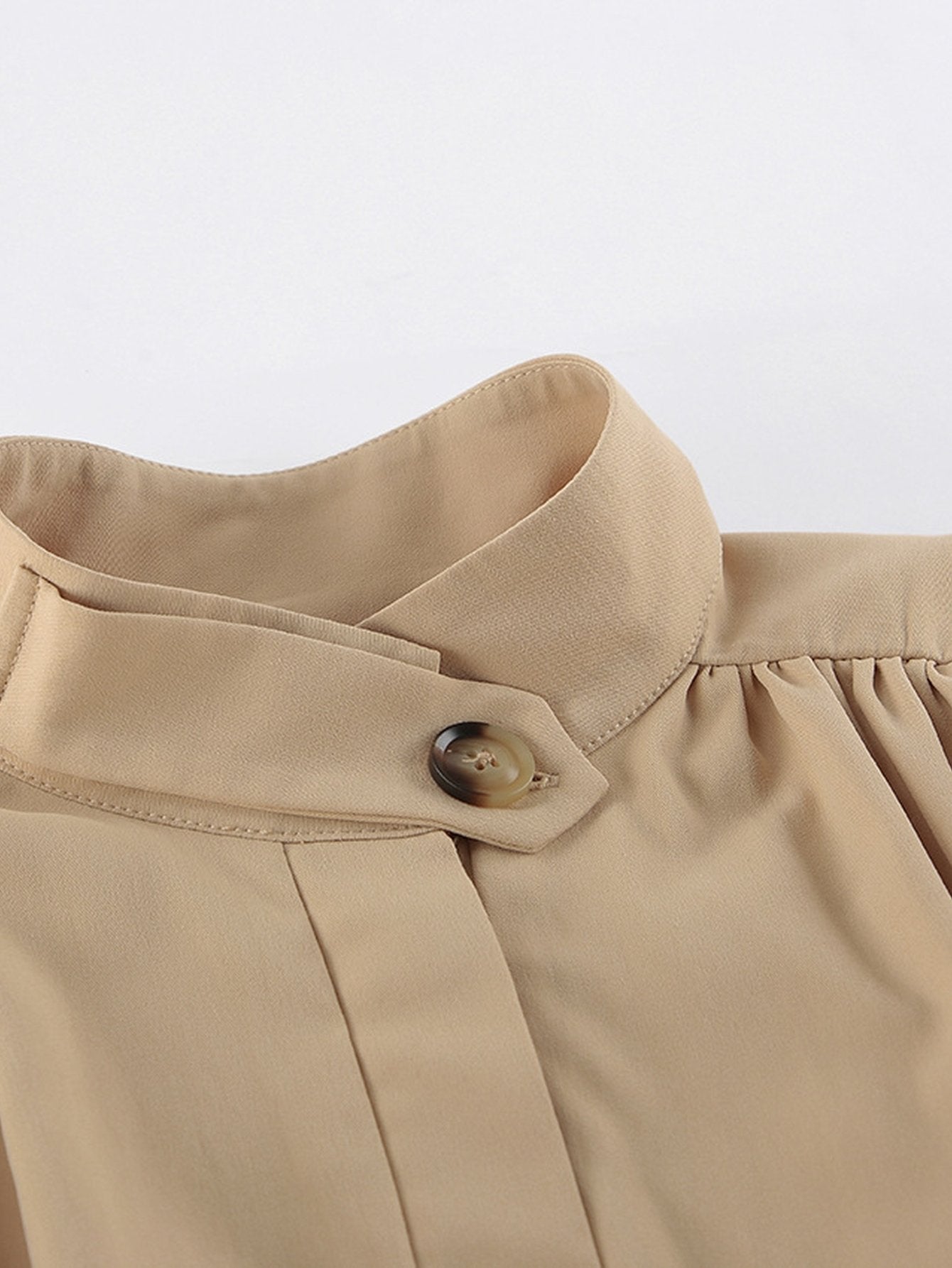 Puff Sleeve Stand Collar Crop Jacket