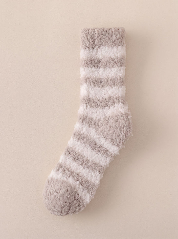 Cozy Plush Striped Fuzzy Socks