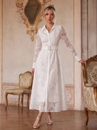 Elegant Floral Sheer Midi Dress