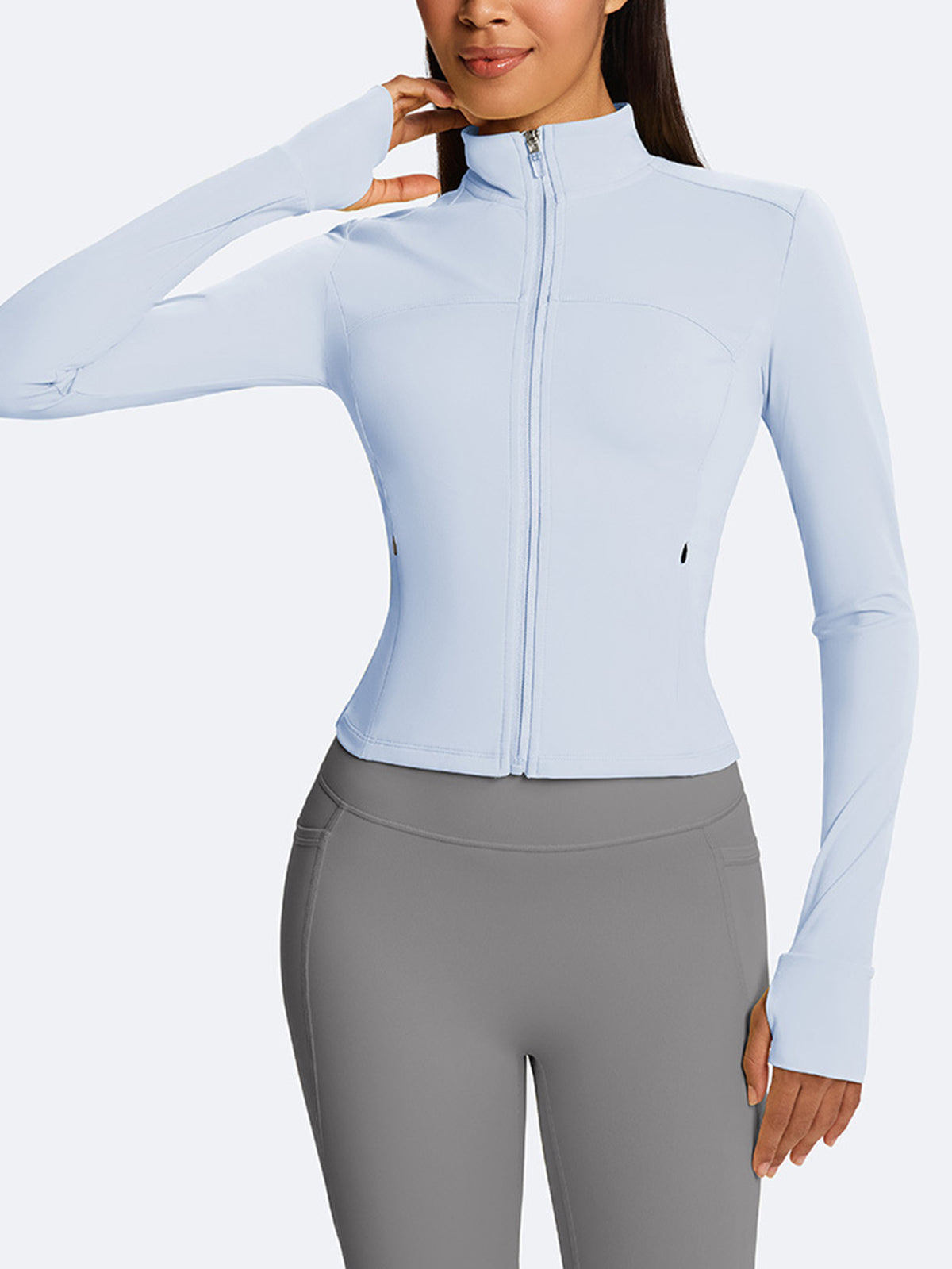 Slim Fit Thumbhole Yoga Jacket