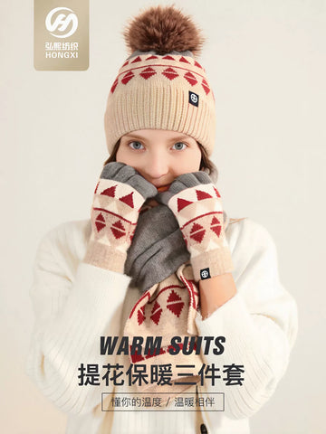 Cozy Geometric Pattern Winter Gloves