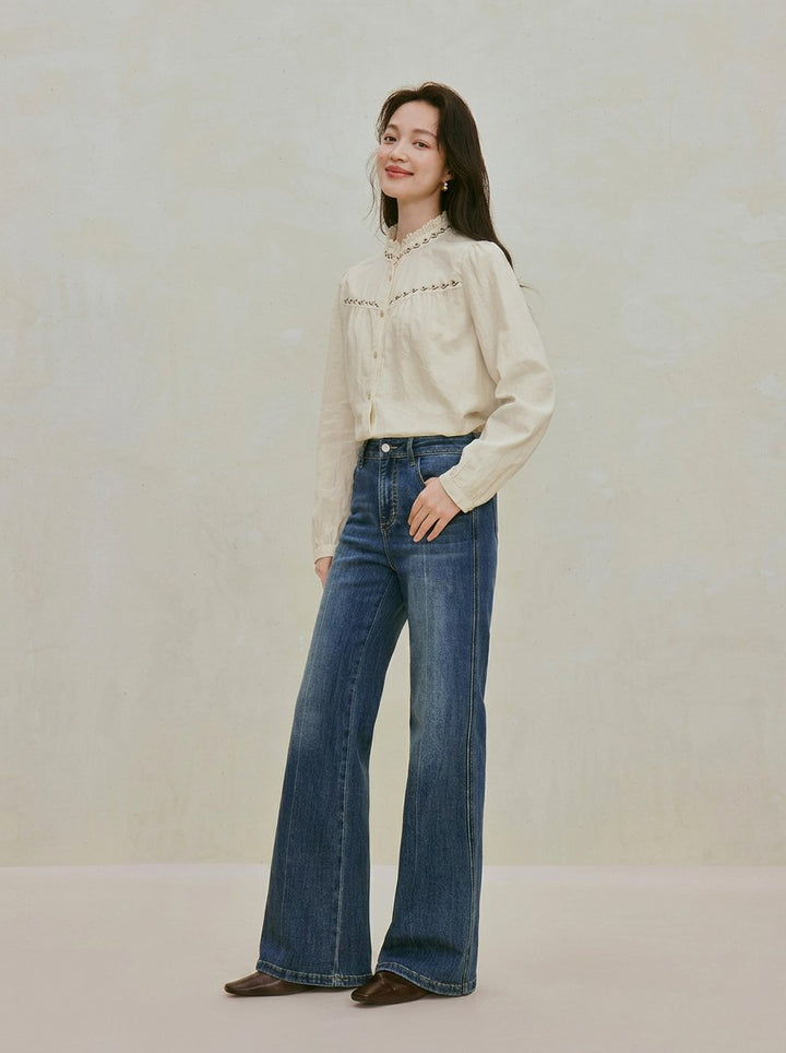 Embroidered Cotton Jacquard Button Down Shirt
