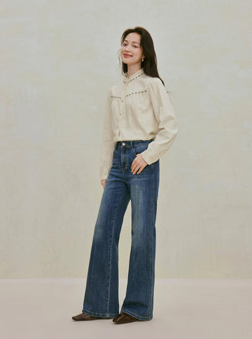 Embroidered Cotton Jacquard Button Down Shirt